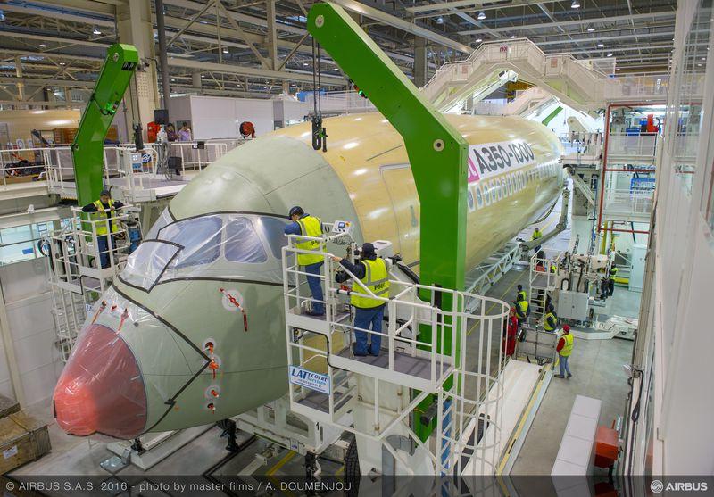 Airbus A350-1000 assembly line up and running